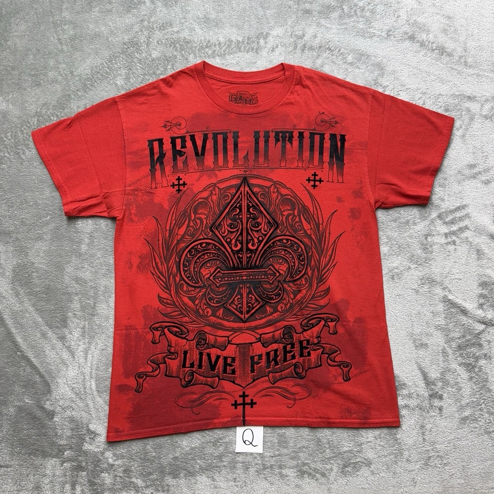 Vintage MMA Elite Revolution Live Free Front And Back Graphic Tees Size Large